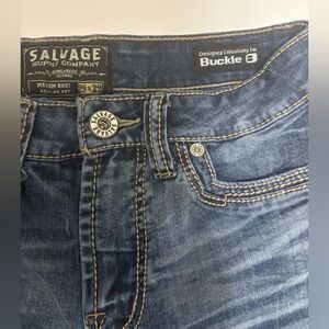 Buckle Salvage Blue Bootcut Jeans